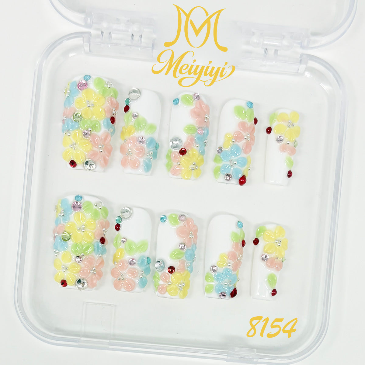 8154-MYY's designer original high-end design customized luxury hand-painted wearable nail art