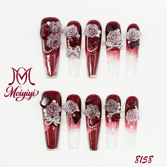8158-MYY's designer original high-end design customized luxury hand-painted wearable nail art