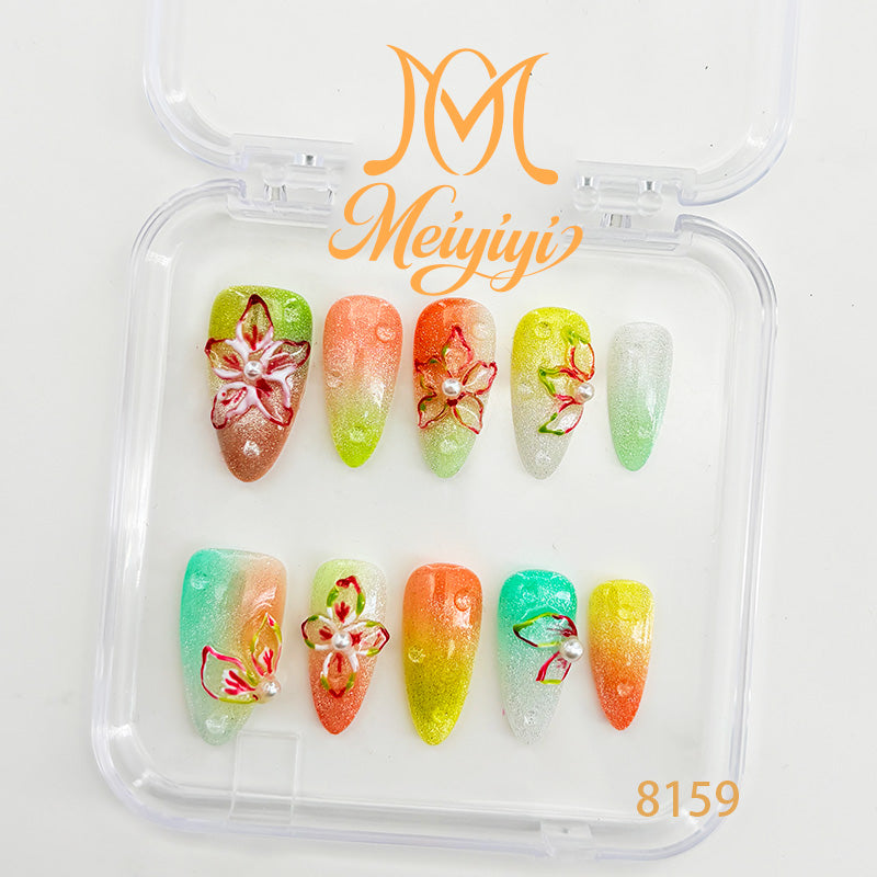 8159-MYY's designer original high-end design customized luxury hand-painted wearable nail art