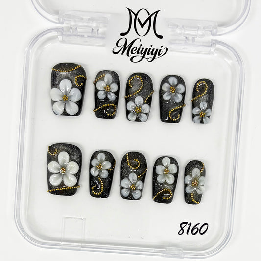 8160-MYY's designer original high-end design customized luxury hand-painted wearable nail art