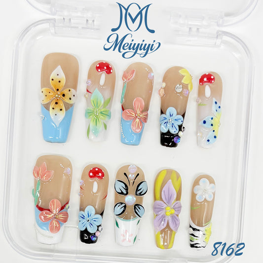 8162-MYY's designer original high-end design customized luxury hand-painted wearable nail art