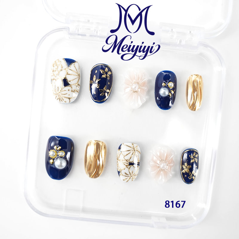 8167-MYY's designer original high-end design customized luxury hand-painted wearable nail art