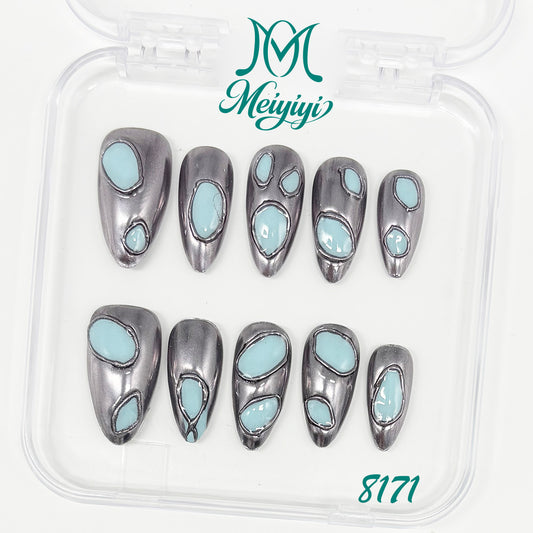8171-MYY's designer original high-end design customized luxury hand-painted wearable nail art
