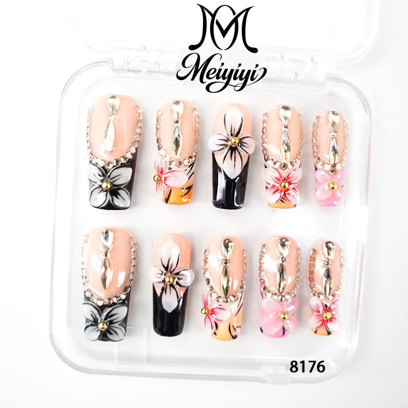 8176-MYY's designer original high-end design customized luxury hand-painted wearable nail art