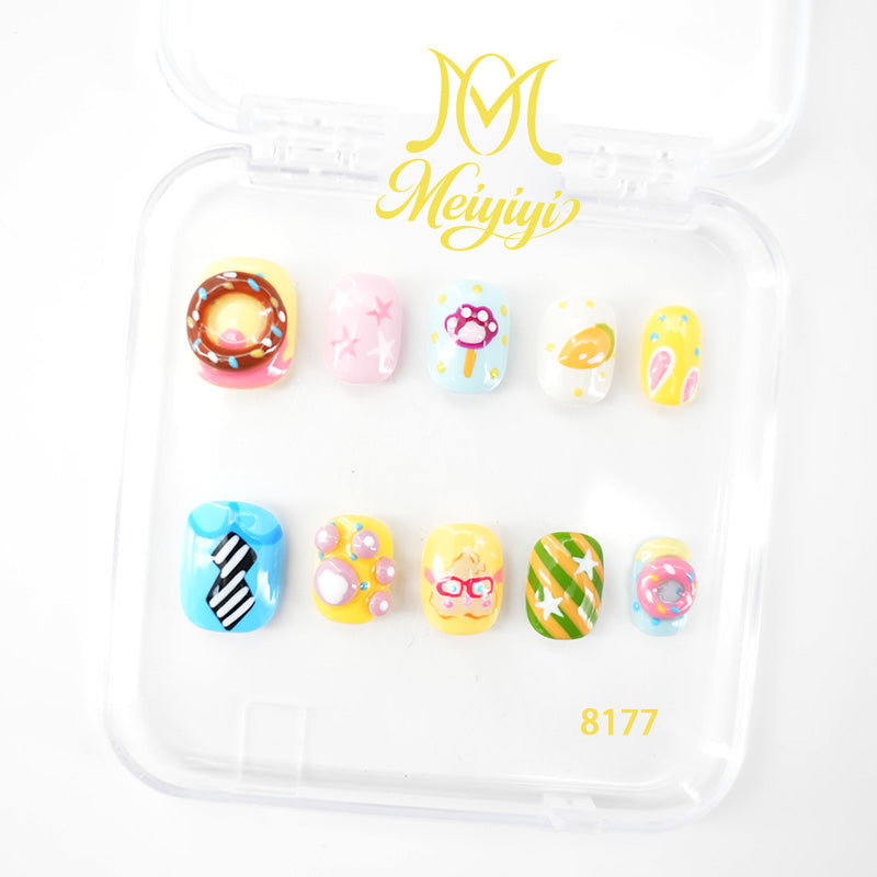 8177-MYY's designer original high-end design customized luxury hand-painted wearable nail art