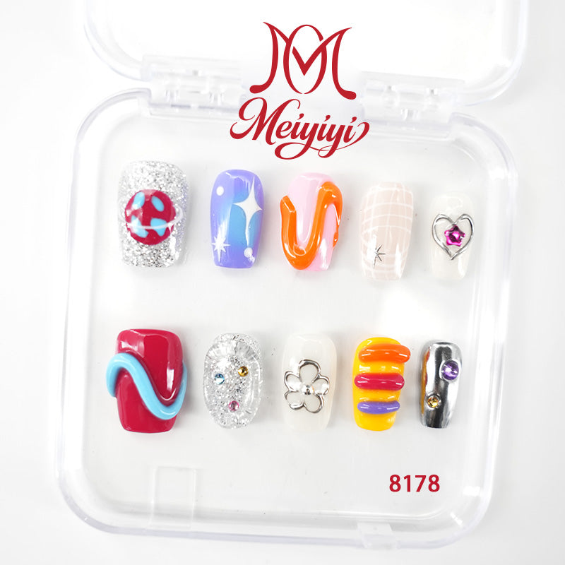 8178-MYY's designer original high-end design customized luxury hand-painted wearable nail art