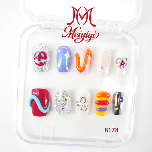 8178-MYY's designer original high-end design customized luxury hand-painted wearable nail art