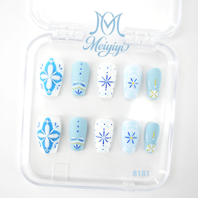 8181-MYY's designer original high-end design customized luxury hand-painted wearable nail art