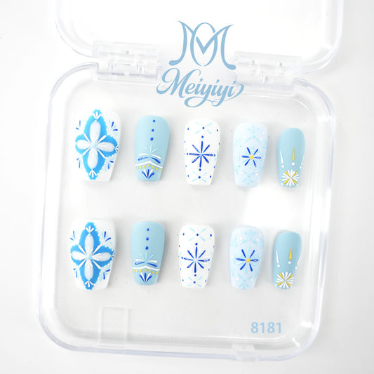 8181-MYY's designer original high-end design customized luxury hand-painted wearable nail art