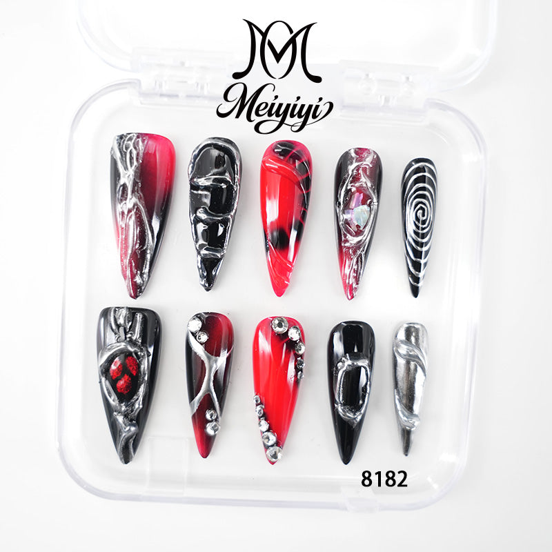 8182-MYY's designer original high-end design customized luxury hand-painted wearable nail art