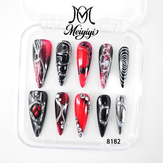 8182-MYY's designer original high-end design customized luxury hand-painted wearable nail art