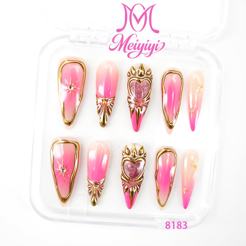 8183-MYY's designer original high-end design customized luxury hand-painted wearable nail art