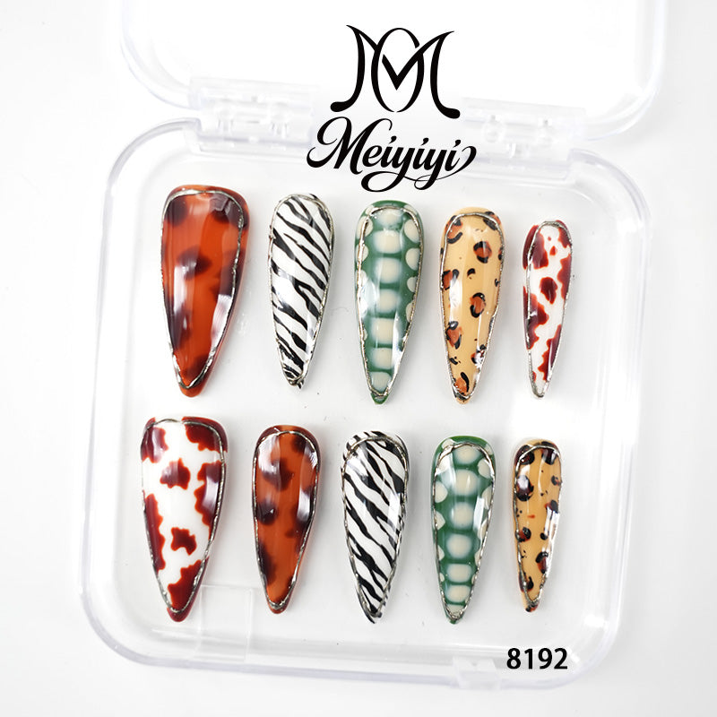8192-MYY's designer original high-end design customized luxury hand-painted wearable nail art