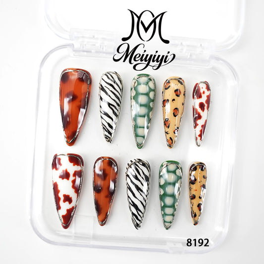 8192-MYY's designer original high-end design customized luxury hand-painted wearable nail art