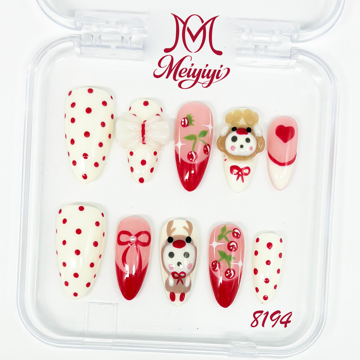 8194-MYY's designer original high-end design customized luxury hand-painted wearable nail art