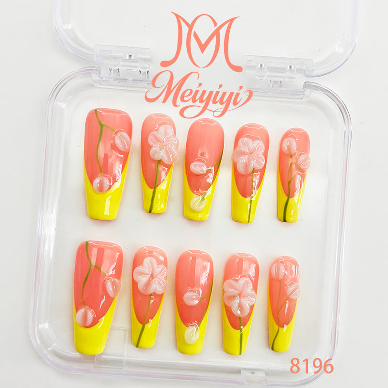 8196-MYY's designer original high-end design customized luxury hand-painted wearable nail art