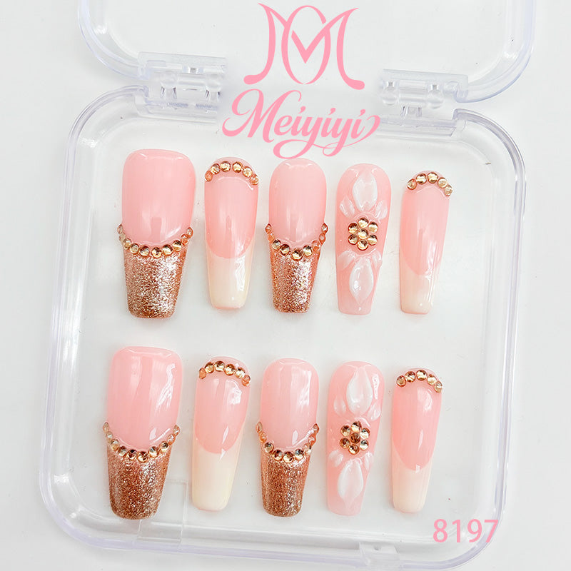 8197-MYY's designer original high-end design customized luxury hand-painted wearable nail art