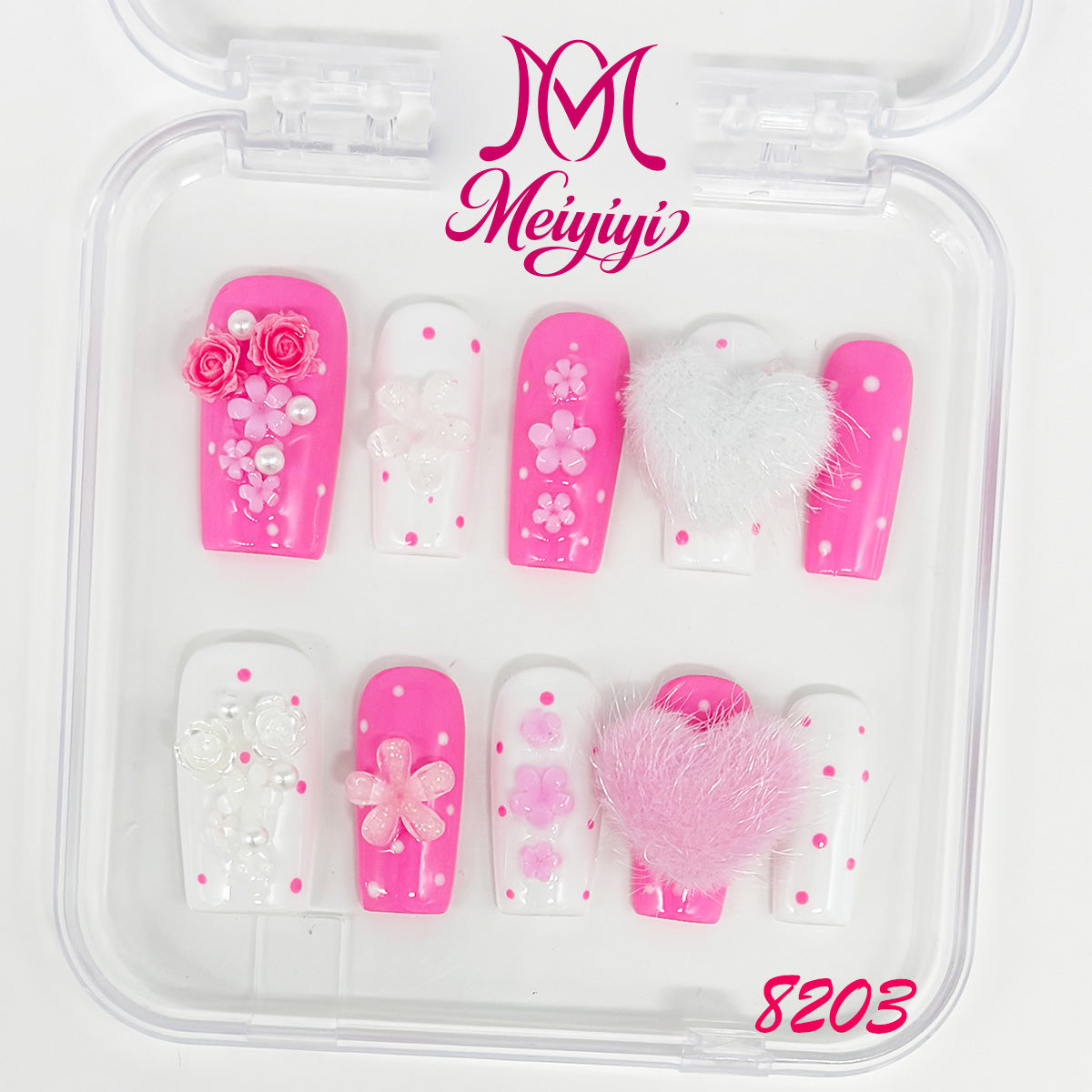 8203-MYY's designer original high-end design customized luxury hand-painted wearable nail art