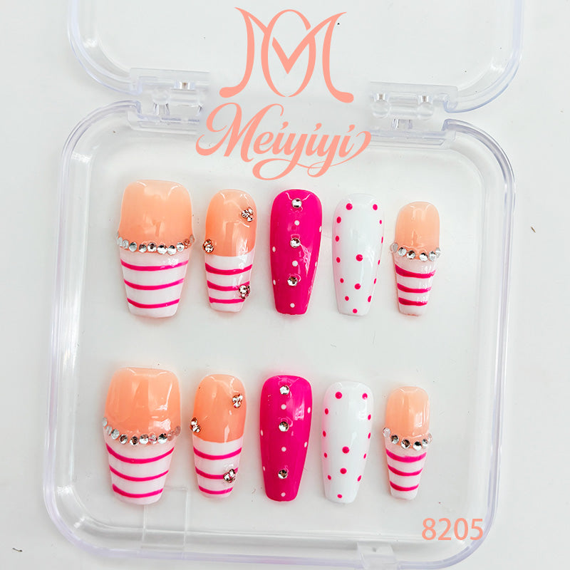 8205-MYY's designer original high-end design customized luxury hand-painted wearable nail art