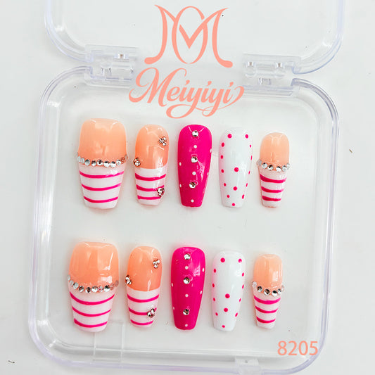 8205-MYY's designer original high-end design customized luxury hand-painted wearable nail art