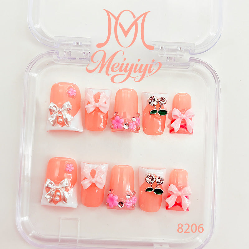 8206-MYY's designer original high-end design customized luxury hand-painted wearable nail art