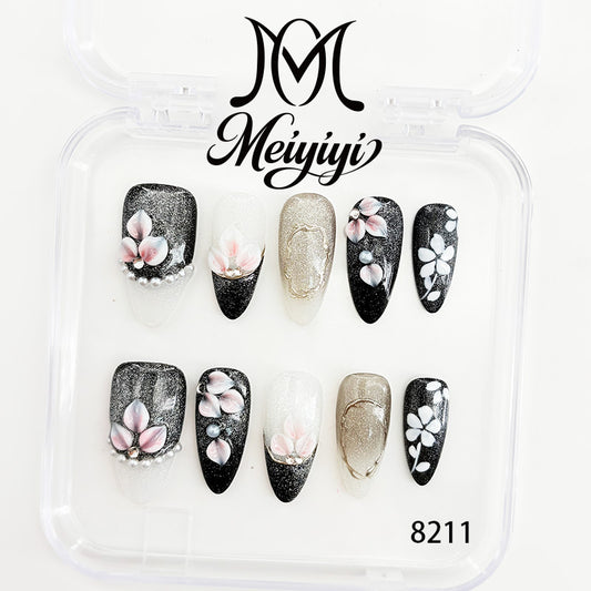 8211-MYY's designer original high-end design customized luxury hand-painted wearable nail art