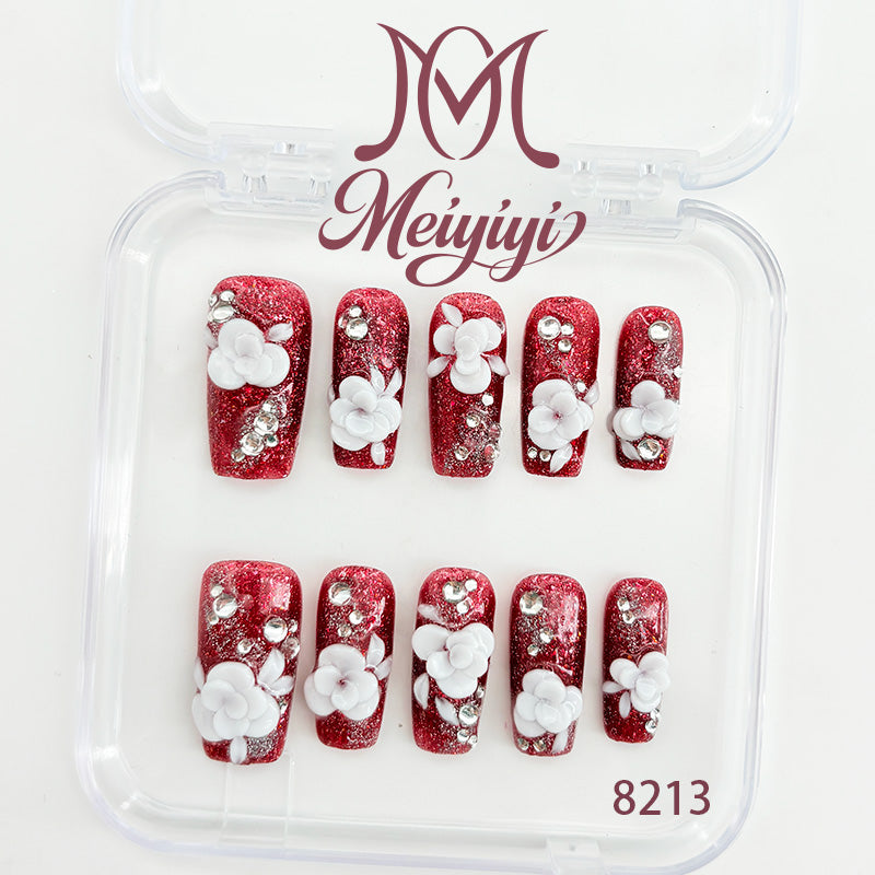 8213-MYY's designer original high-end design customized luxury hand-painted wearable nail art