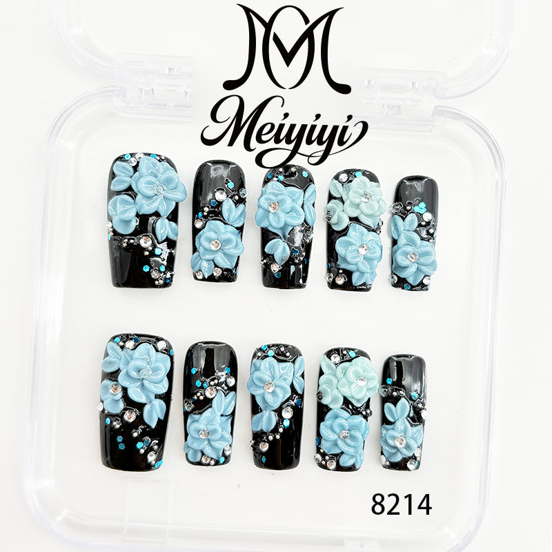 8214-MYY's designer original high-end design customized luxury hand-painted wearable nail art