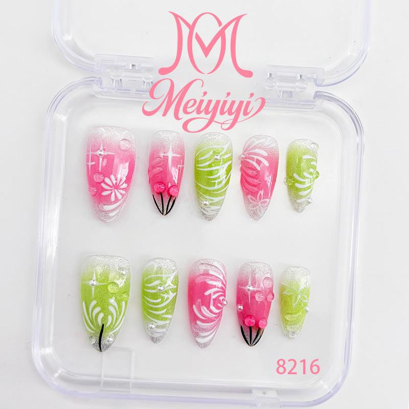 8216-MYY's designer original high-end design customized luxury hand-painted wearable nail art
