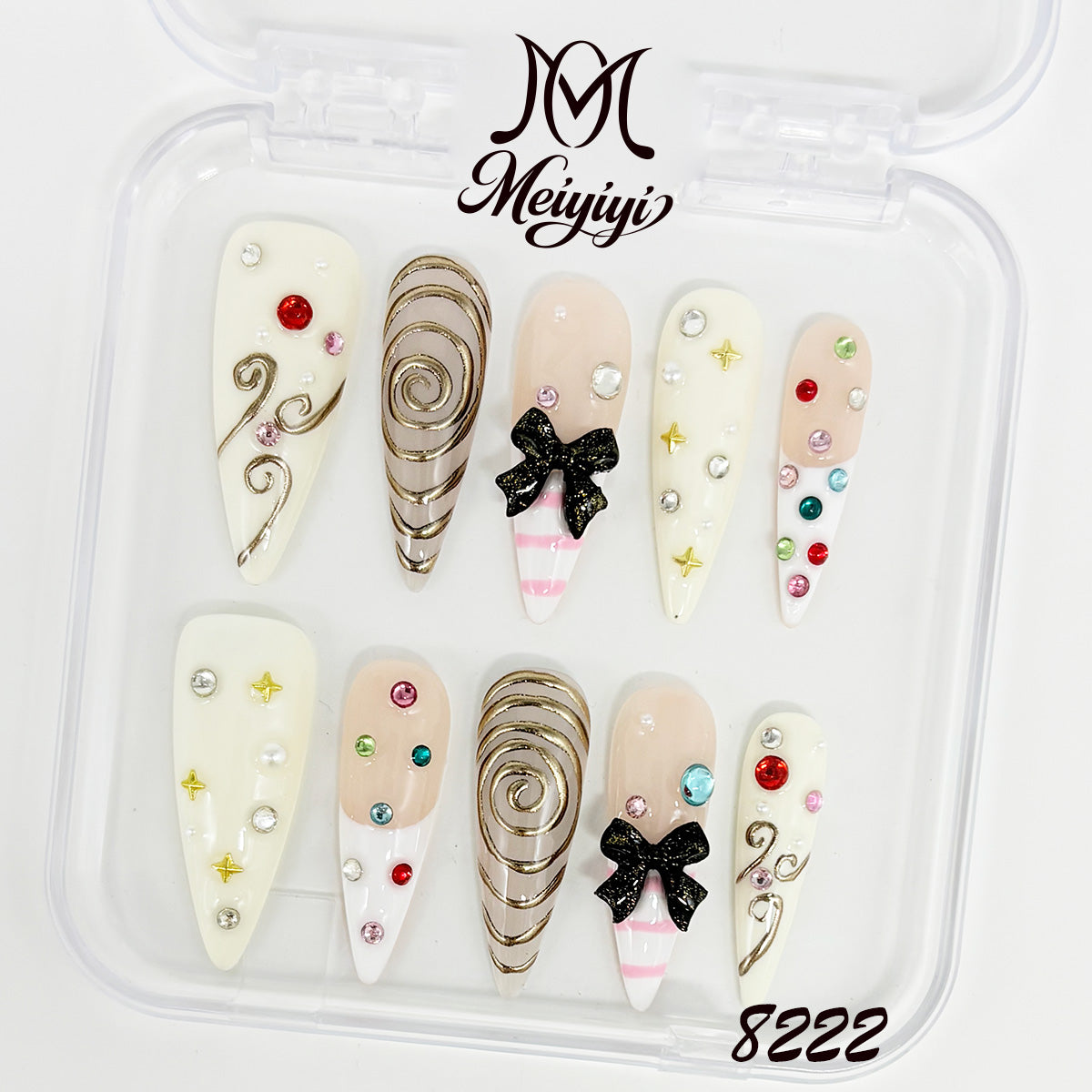 8222-MYY's designer original high-end design customized luxury hand-painted wearable nail art