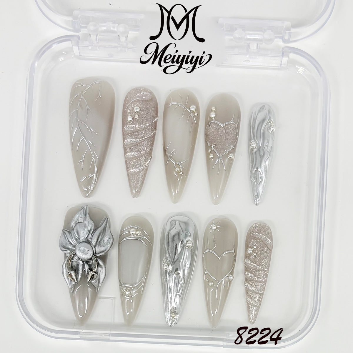 8224-MYY's designer original high-end design customized luxury hand-painted wearable nail art