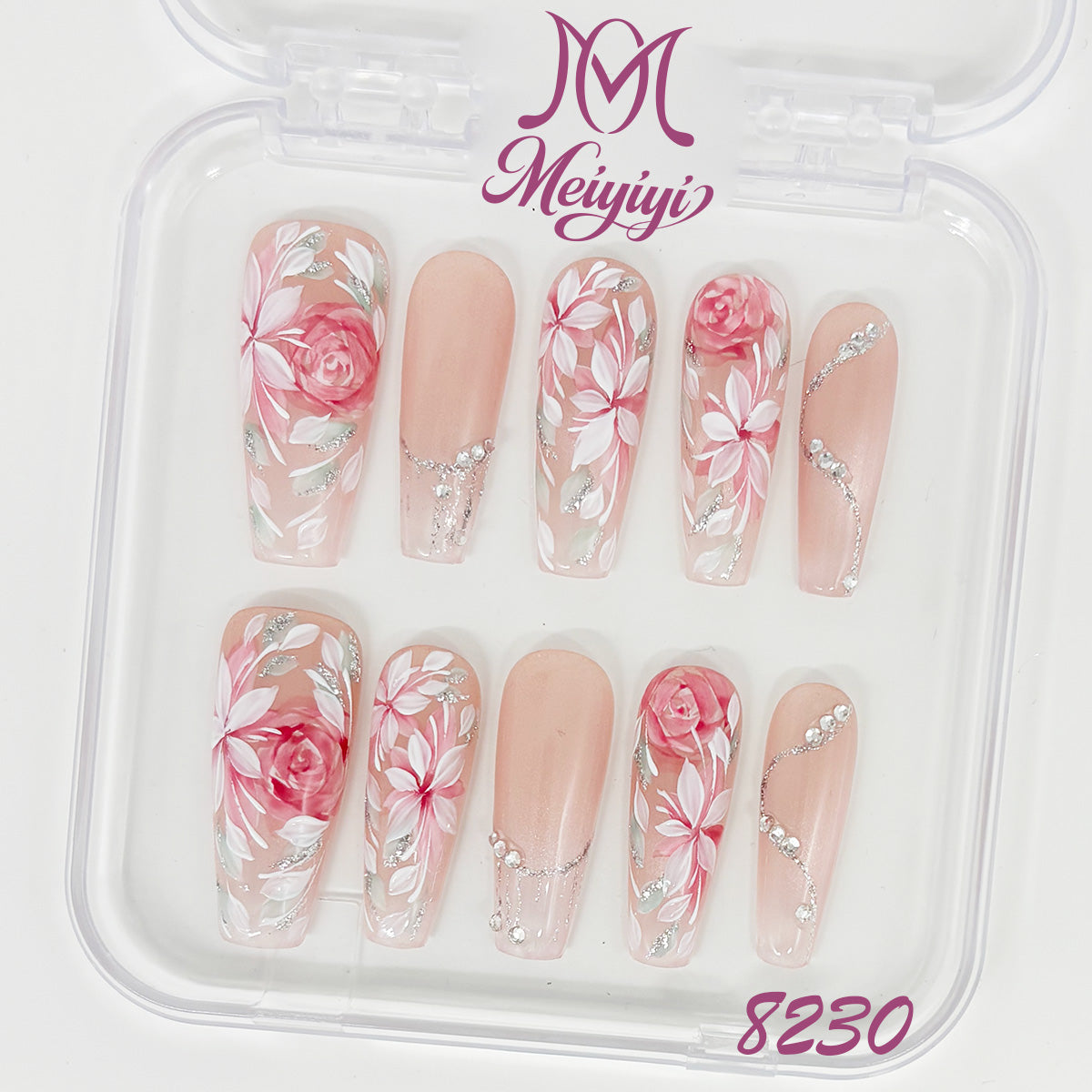 8230-MYY's designer original high-end design customized luxury hand-painted wearable nail art