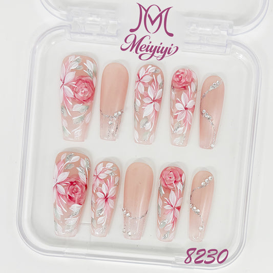 8230-MYY's designer original high-end design customized luxury hand-painted wearable nail art