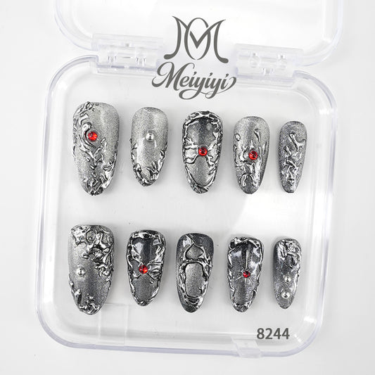 8244-MYY's designer original high-end design customized luxury hand-painted wearable nail art