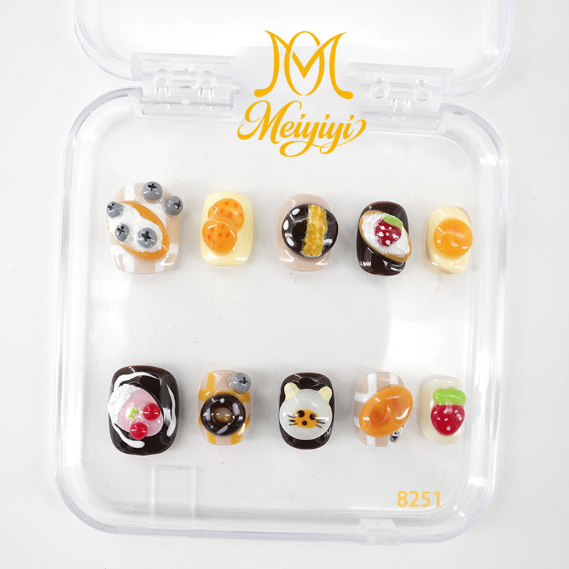 8251-MYY's designer original high-end design customized luxury hand-painted wearable nail art