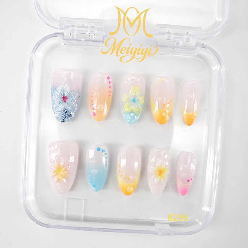 8256-MYY's designer original high-end design customized luxury hand-painted wearable nail art