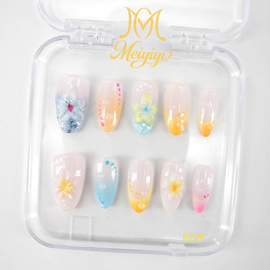 8256-MYY's designer original high-end design customized luxury hand-painted wearable nail art