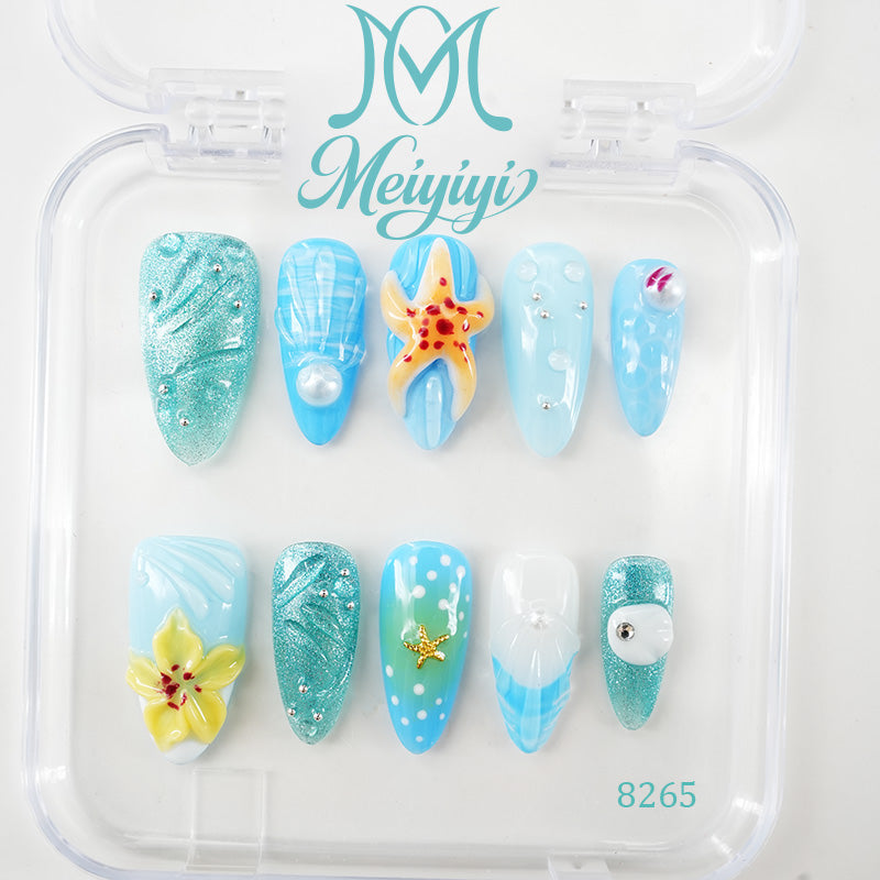 8265-MYY's designer original high-end design customized luxury hand-painted wearable nail art