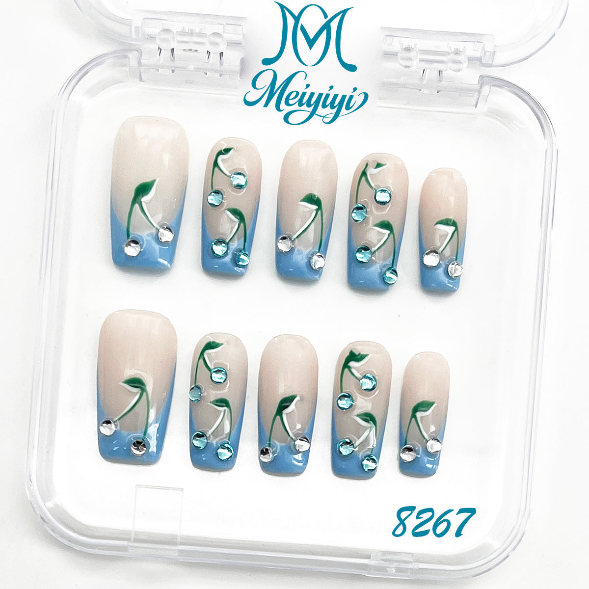 8267-MYY's designer original high-end design customized luxury hand-painted wearable nail art