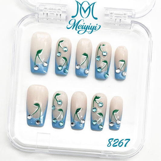 8267-MYY's designer original high-end design customized luxury hand-painted wearable nail art