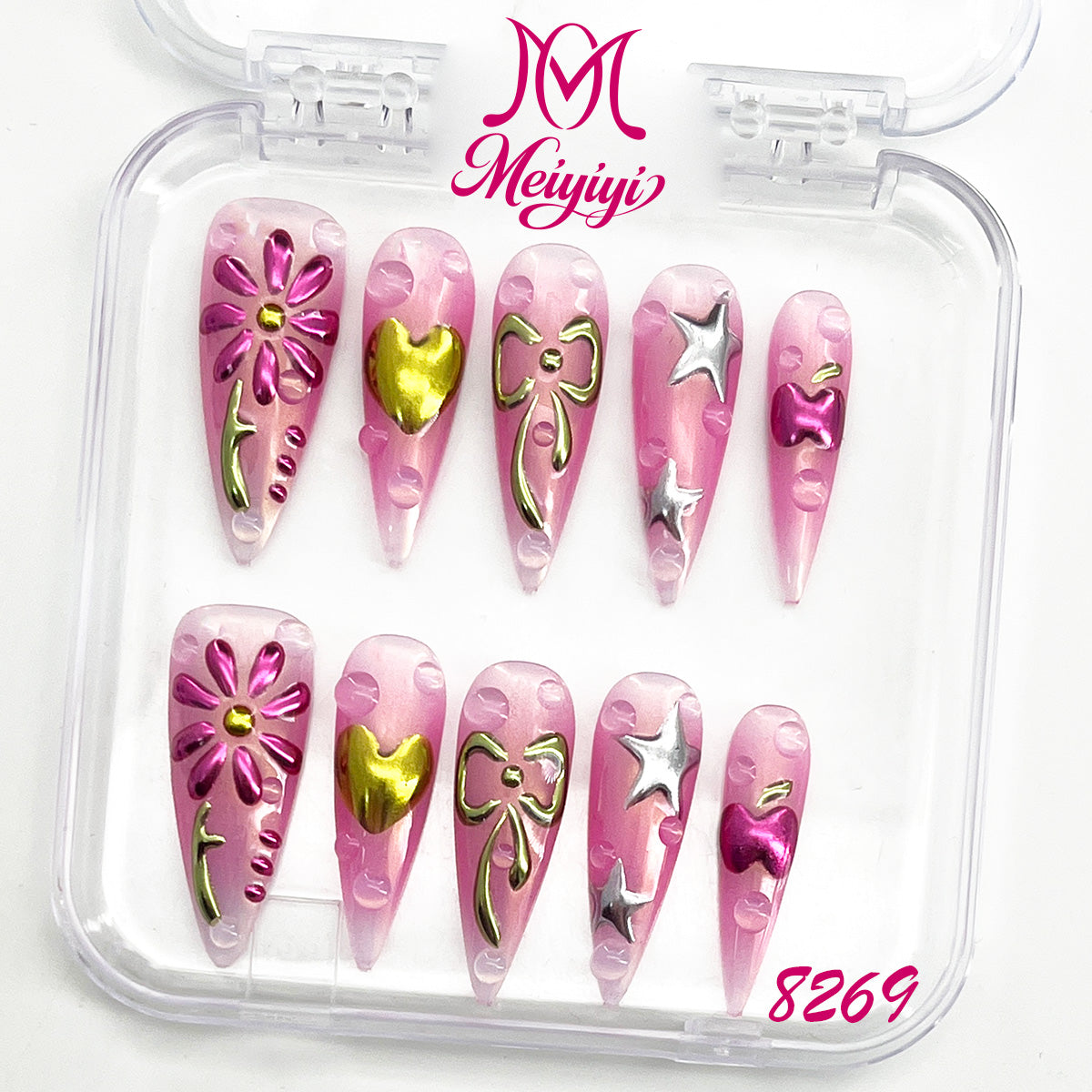 8269-MYY's designer original high-end design customized luxury hand-painted wearable nail art