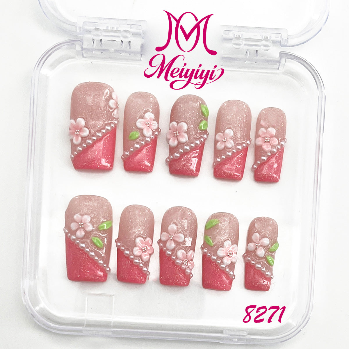 8271-MYY's designer original high-end design customized luxury hand-painted wearable nail art