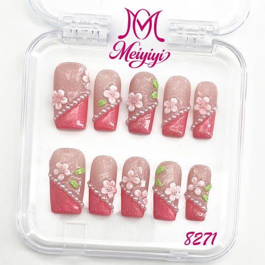 8271-MYY's designer original high-end design customized luxury hand-painted wearable nail art