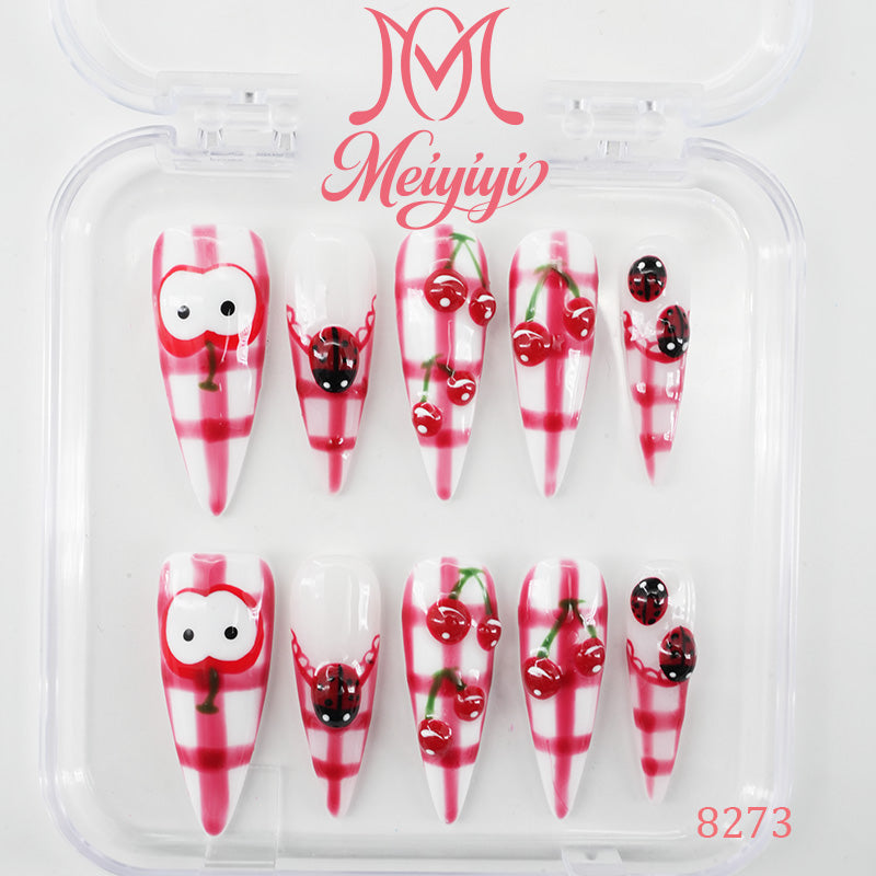 8273-MYY's designer original high-end design customized luxury hand-painted wearable nail art