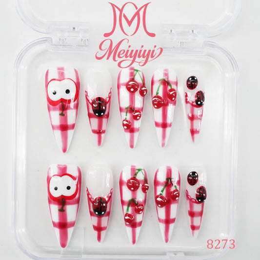 8273-MYY's designer original high-end design customized luxury hand-painted wearable nail art