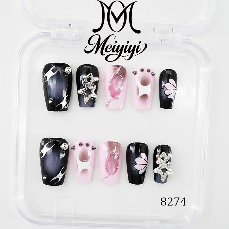 8274-MYY's designer original high-end design customized luxury hand-painted wearable nail art