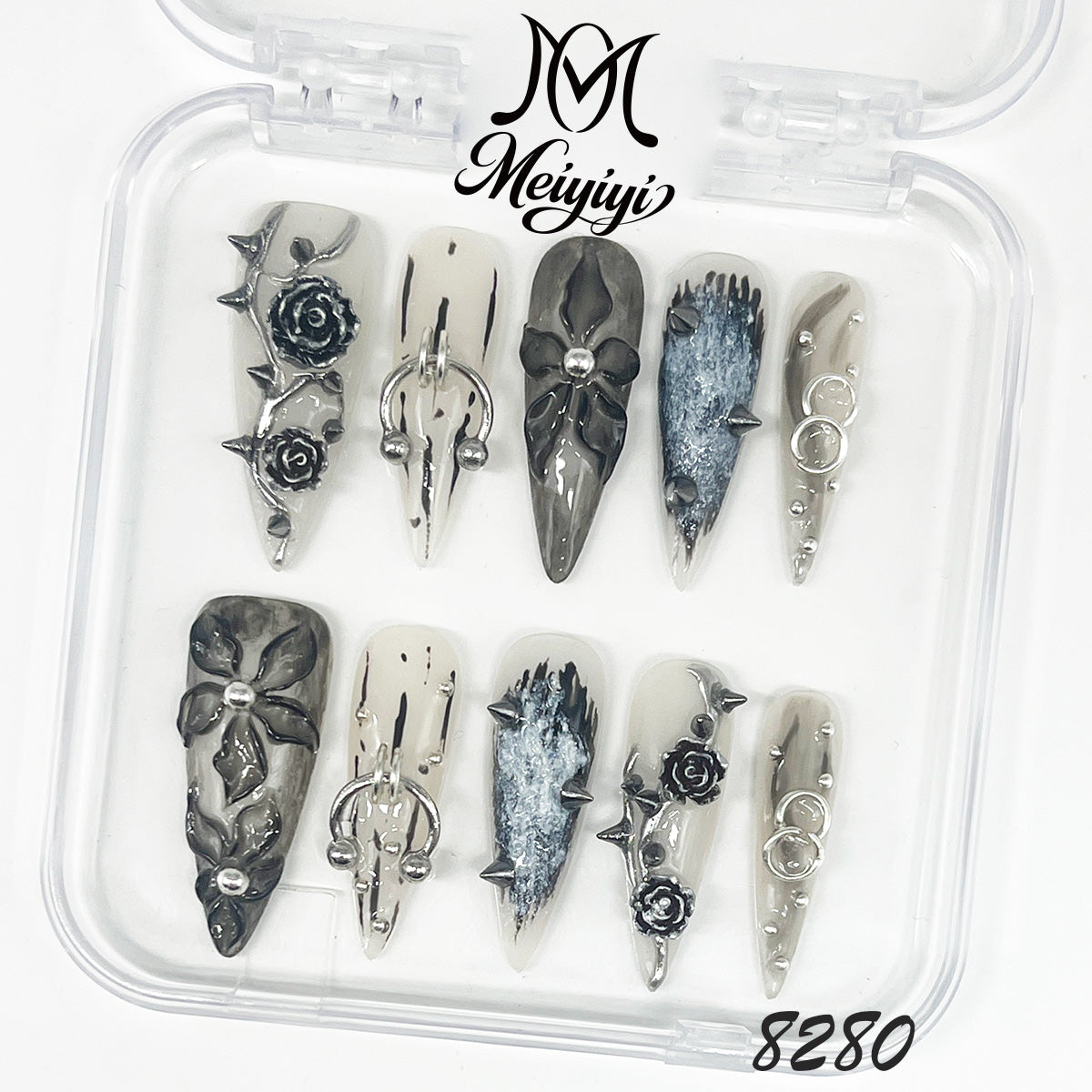 8280-MYY's designer original high-end design customized luxury hand-painted wearable nail art