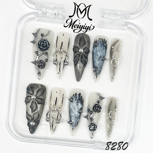 8280-MYY's designer original high-end design customized luxury hand-painted wearable nail art