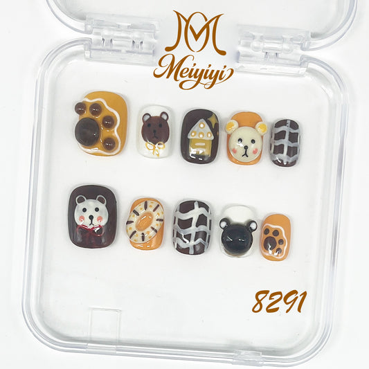 8291-MYY's designer original high-end design customized luxury hand-painted wearable nail art
