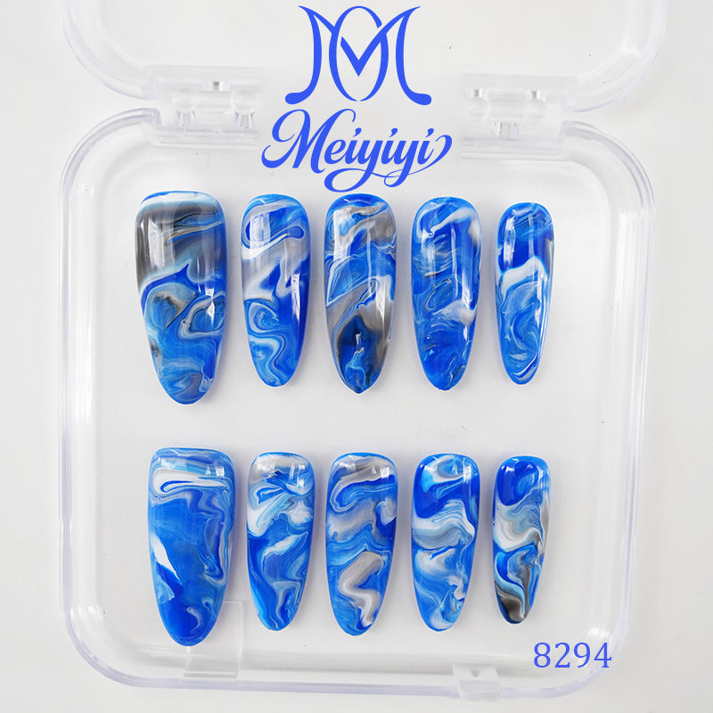 8294-MYY's designer original high-end design customized luxury hand-painted wearable nail art